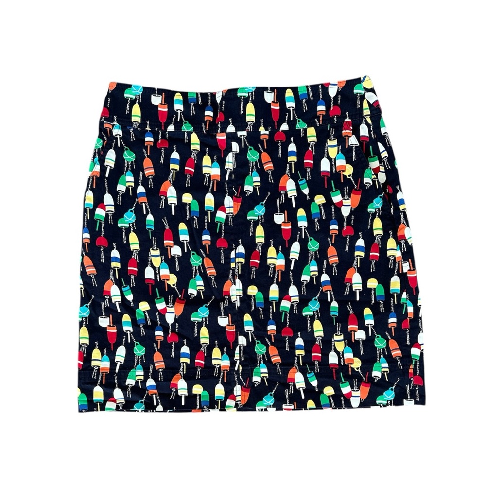Talbots | Women’s Navy/Multicolor Buoy Pattern Zip Bank Mini Pencil Skirt Size 8 - Picture 13 of 14